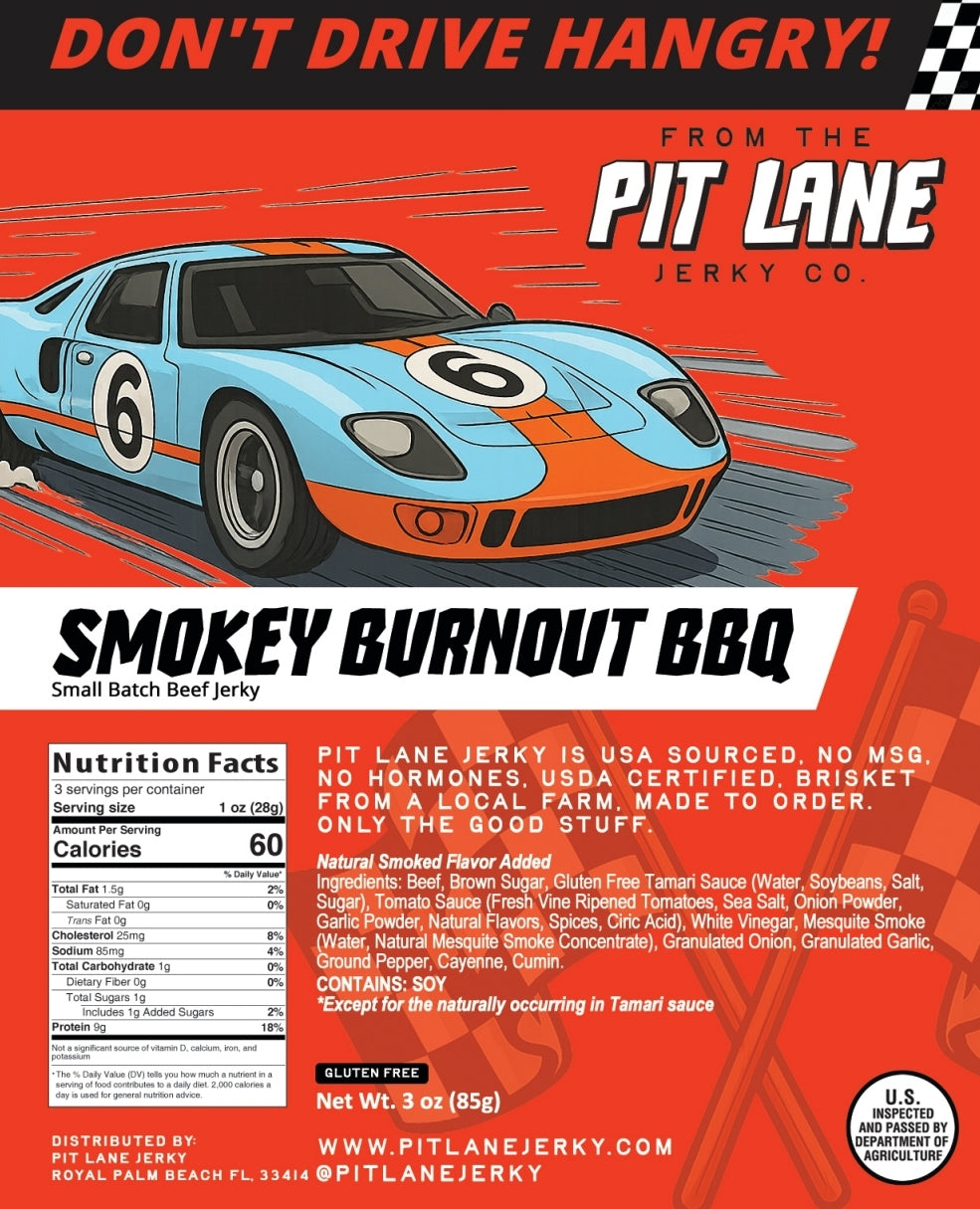 Smokey Burnout BBQ Craft Brisket Beef Jerky 3oz